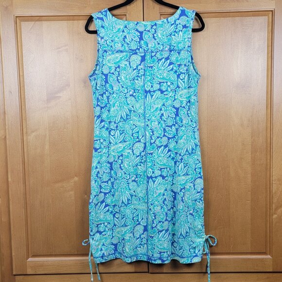 T by Talbots Aqua Blue Paisley Terry Dress - LP - Picture 3 of 11